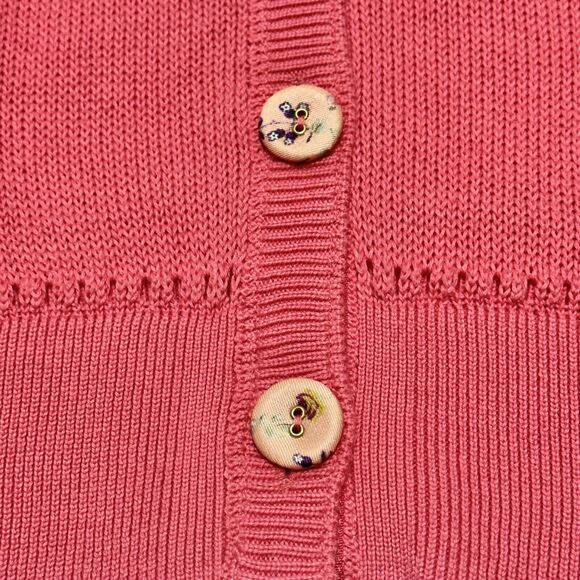 ETRO Milano 44 US 8 Cardigan Sweater Pink Salmon V-Neck Button Front NWT $890 - Picture 4 of 8